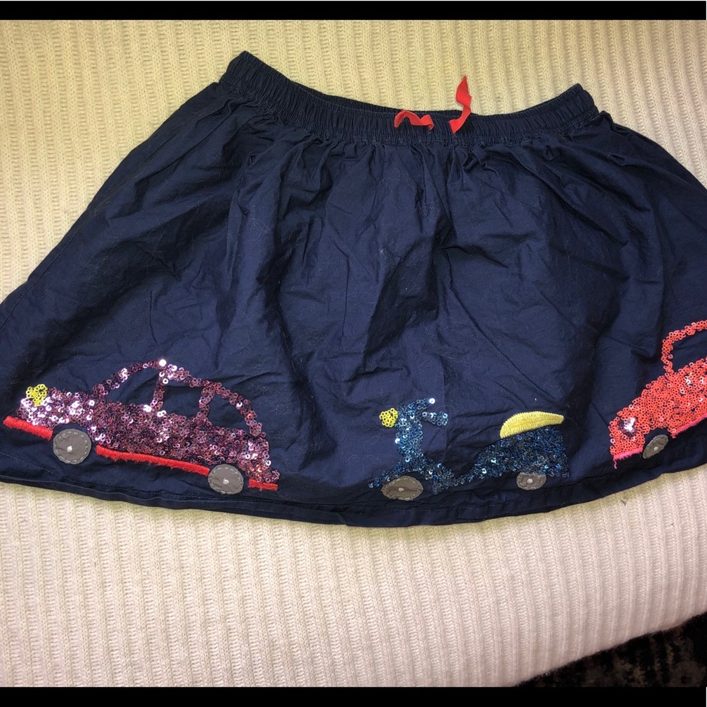 Mini Boden 5/6 Sequined Cars Skirt